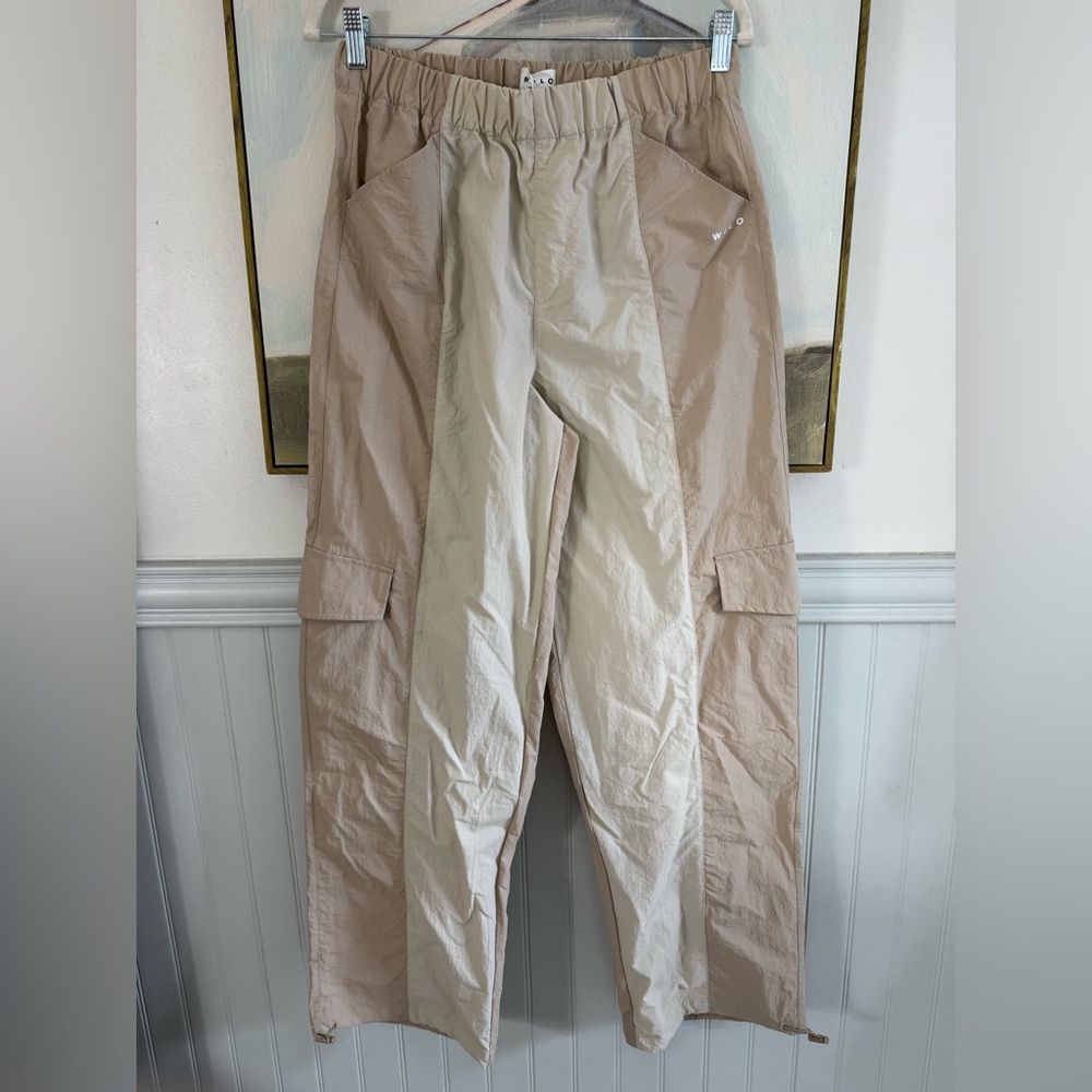 WILO The Label Anthropologie Parachute Wide Leg Cargo Pants Clay NWT Sz S - Picture 1 of 6